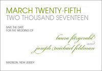 Petite Green Save the Date Traditional Announcements