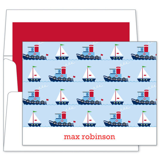 Tug Boat Folded Note Cards
