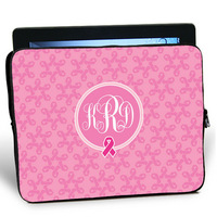 Breast Cancer Ribbon Wheels iPad Sleeve