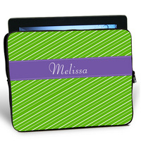 Fun Stripe Green & Purple iPad Sleeve