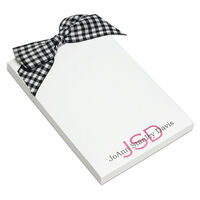 Black Gingham Bow Notepads