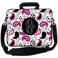 Black and Pink Paisley Laptop Bag