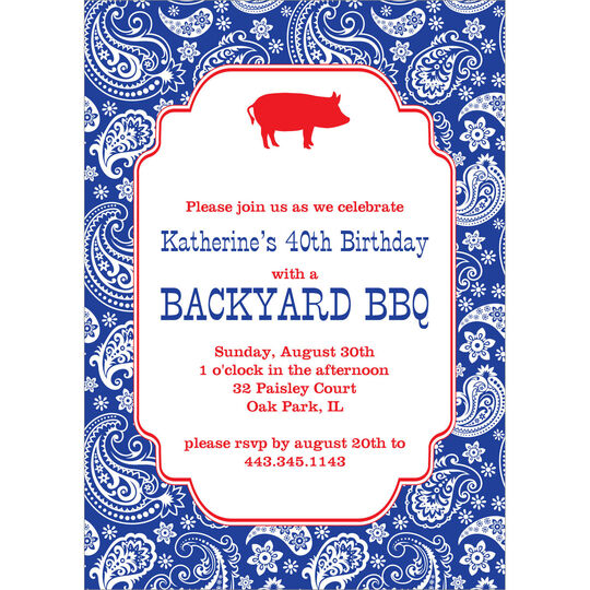 Blue Bandana Invitations