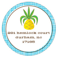 Pineapple Round Address Labels