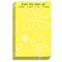 White Flowers on Yellow Mommy Notepads