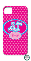 Delta Gamma Letters on Dots iPhone Hard Case