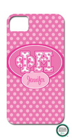 Phi Mu Letters on Dots iPhone Hard Case