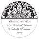 Black Damask Round Address Labels Image 2 of 2