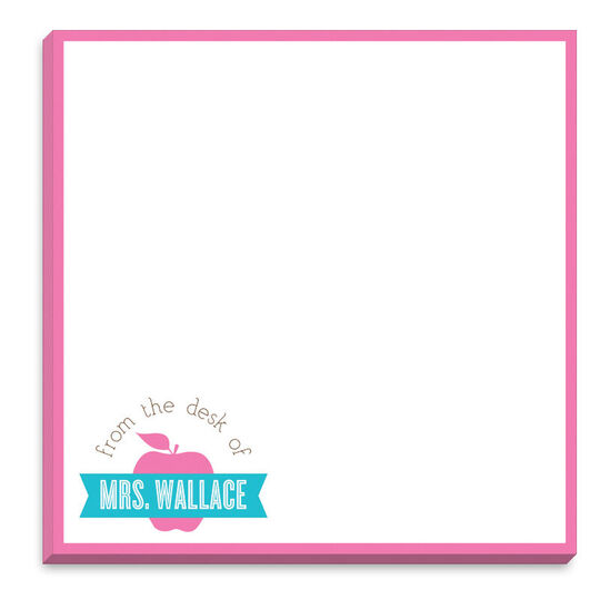 Pink Bordered Apple Border Notepad