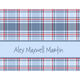 Blue Plaid Folded Note Cards Image 1 of 3