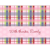 Pink Plaid Foldover Note Cards