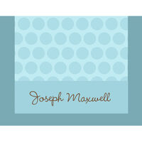 Blue and Chocolate Dots Foldover Note Cards