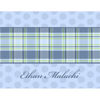 Blue and Green Plaid Foldover Note Cards