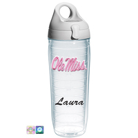 University of Mississippi Pink Personalized Water Bottle