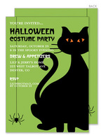 Cosmic Crepper Black Cat Halloween Invitations