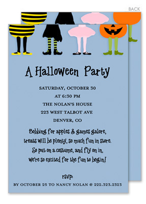 Halloween Costume Party on Blue Invitations