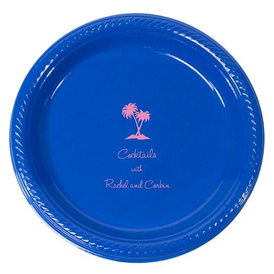 Personalized Palm Tree Plastic Plates