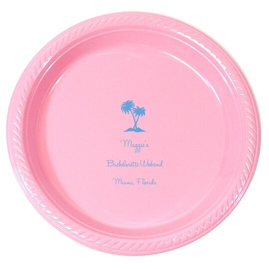 Personalized Palm Tree Plastic Plates