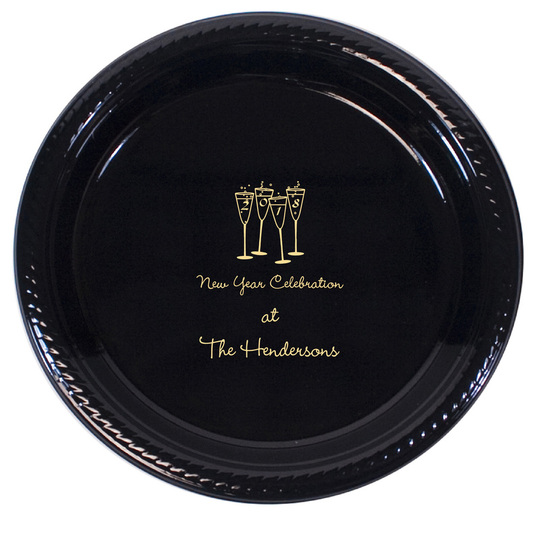 Personalized New Year's Plastic Plates