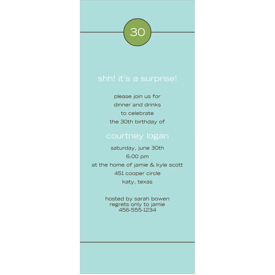 Tall Green Top Spot Invitations