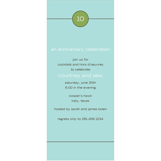 Tall Green Top Spot Invitations