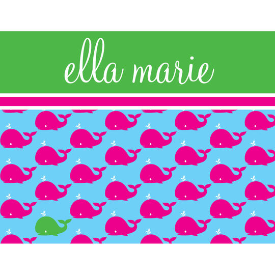 Pink Whale Folded Note Cards