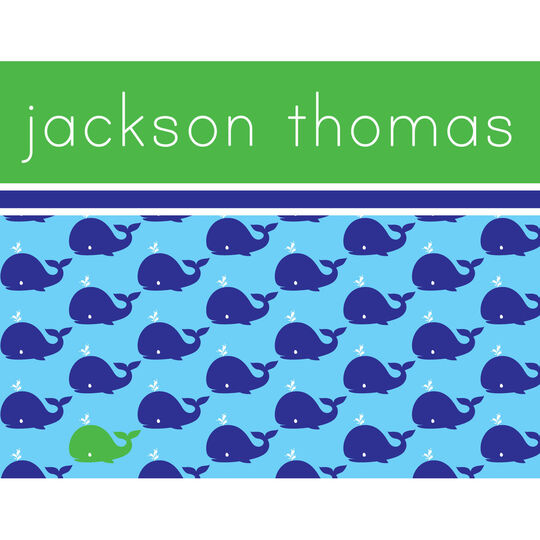 Blue Whale Folded Note Cards