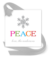 Bright Peace Gift Tags with Attached Ribbon