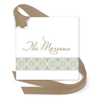 Boho Border Gift Tags with Attached Ribbon