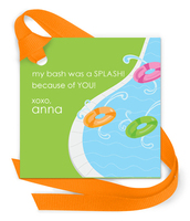 Pool Floats Party Gift Tags with Attached Ribbon