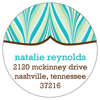 Shades of Turquoise Round Address Labels