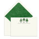 Topiary Trees Engraved Motif Flat Note Cards Image 1 of 4
