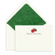 Red Apple Engraved Motif Flat Note Cards Image 1 of 4
