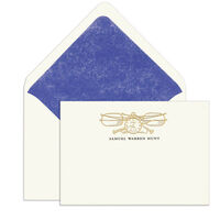 Elegant Note Cards with Engraved Gold Spectacles