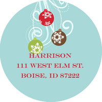 Festive Ornament Round Address Labels