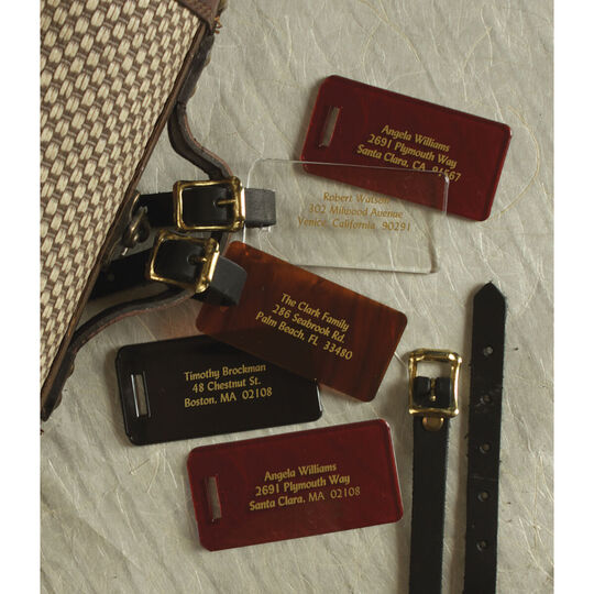 Lucite Luggage Tags - Set of 2