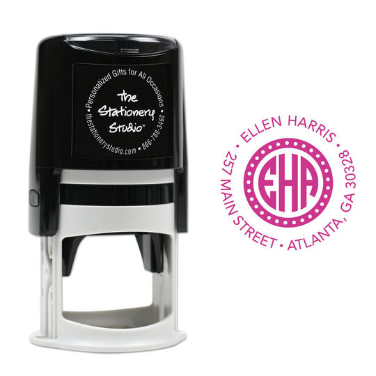 Circle Monogram Self-Inking Stamp