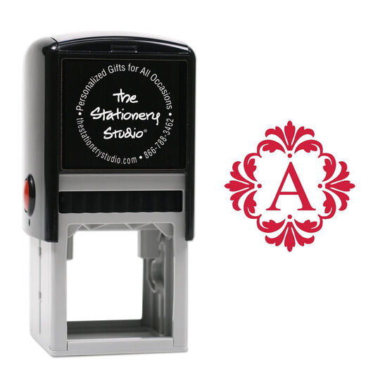 Damask Framed Initial Self-Inking Stamp