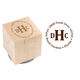 Block Monogram Circle Wood Block Rubber Stamp Image 1 of 2