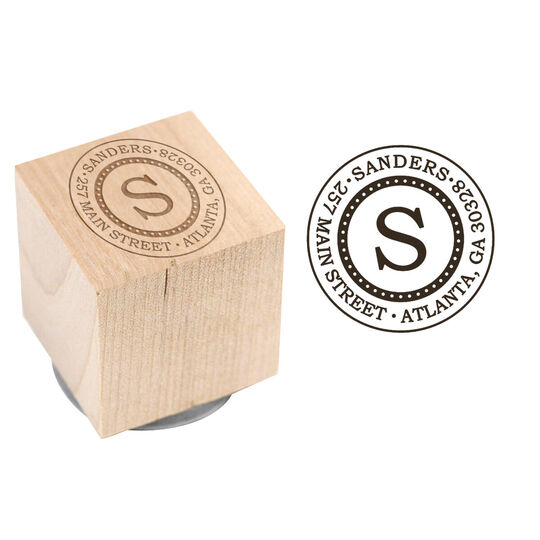 Sanders Wood Block Rubber Stamp