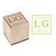 Modern Initials with Name Wood Block Rubber Stamp Image 1 of 2