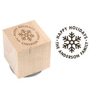 Snowflake Wood Block Rubber Stamp