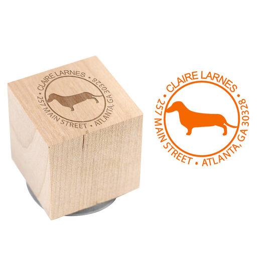 Dachshund Wood Block Rubber Stamp