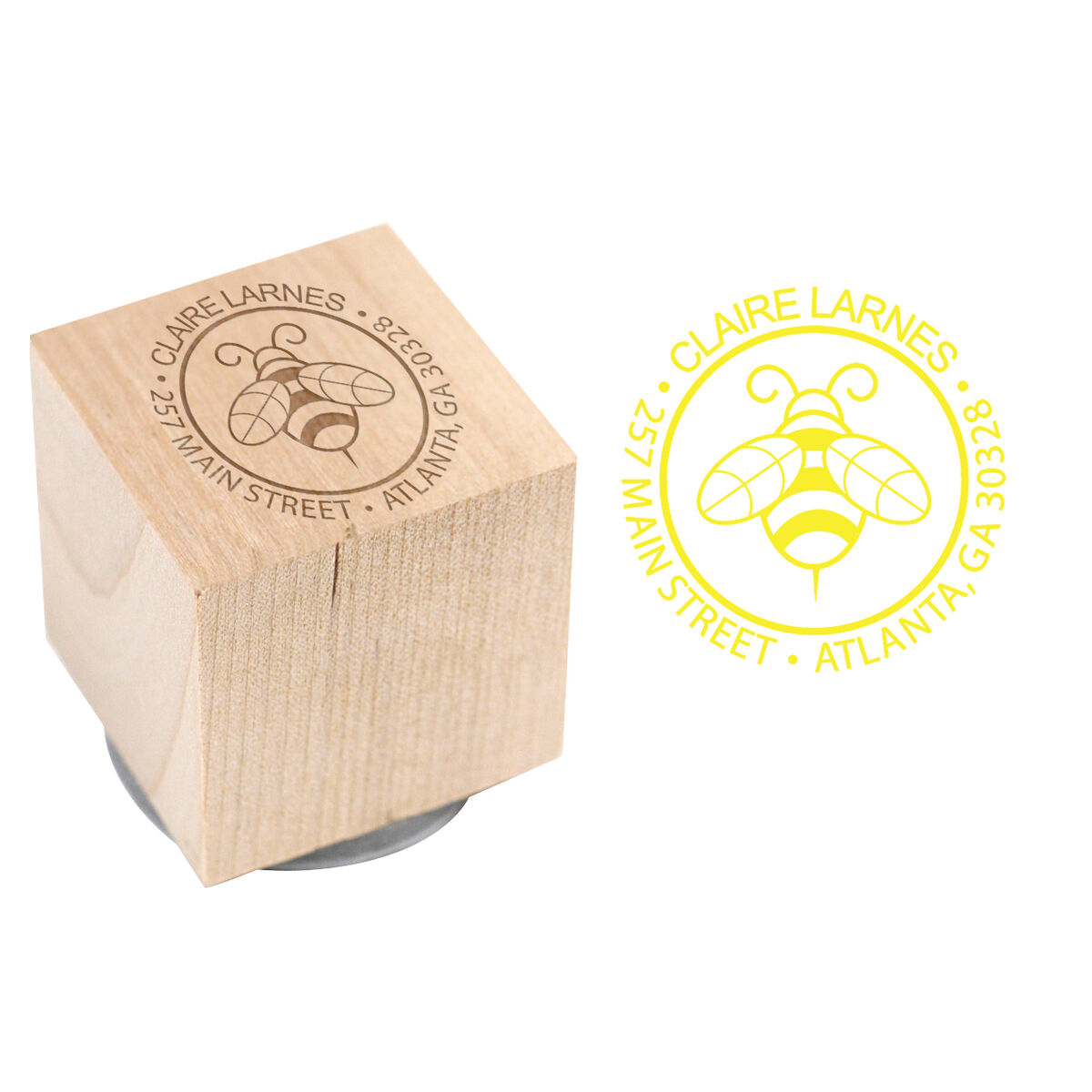 Bumble Bee Wood Block Rubber Stamp