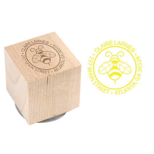 Bumble Bee Wood Block Rubber Stamp