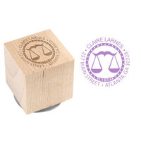 Libra Wood Block Rubber Stamp