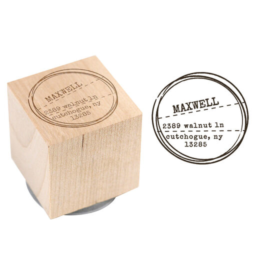 Maxwell Wood Block Rubber Stamp