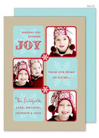Blue Joy Snowflake Photo Holiday Cards