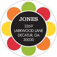 Party Dots Round Address Labels