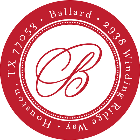 Red Border Round Address Labels